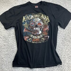 Harley Davidson Shirt Mens Extra Large Kickin Ass Texas Motorcycle Riding Tee